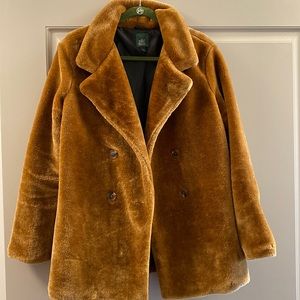 Double Breasted Brown Teddy Bear Coat Size Small